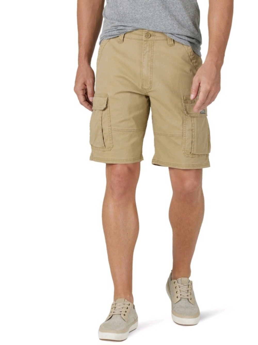 Men's Wrangler Cargo Shorts Stretch Khaki Relaxed Fit Tech Pocket 48x10